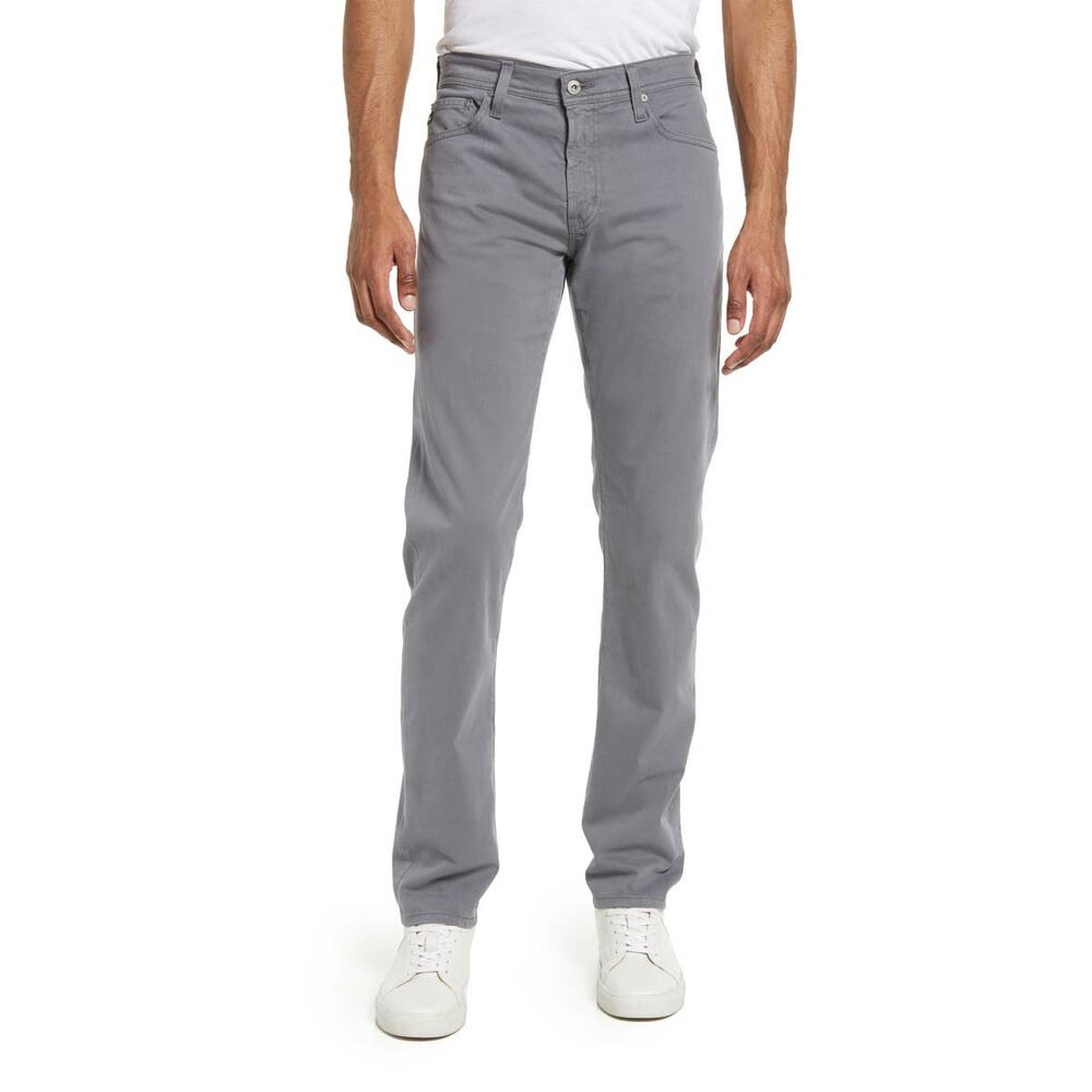 AG Tellis Modern Slim Sulfur Autumn Fog Sueded Pants 34x34 $178 NWT